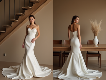 Strapless Mermaid Bridal Gown – Sweetheart Neckline & Satin Train