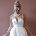 Mini Wedding Dress with Elegant Embellishments for a Glam Look