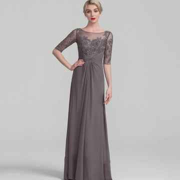 Mother Of The Bride Dress - Formal Customized Mother of Dresses Appliques Evening Gowns A Line Elegant Party Dress Lace Half Sleeve robes invitée mariage picture color