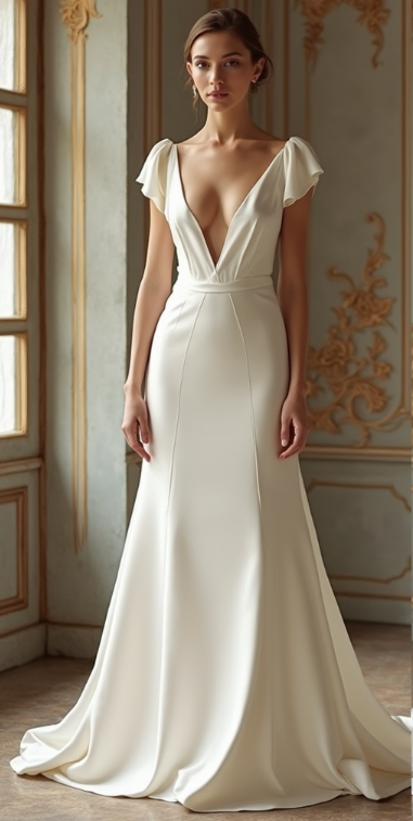 Timeless Satin Wedding Dress Bridal Gown for Elegant Brides 2025 collection