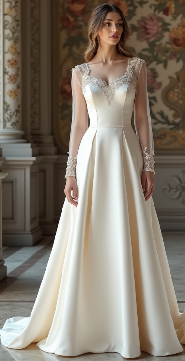 Timeless Satin Wedding Dress Bridal Gown for Elegant Brides 2025 collection