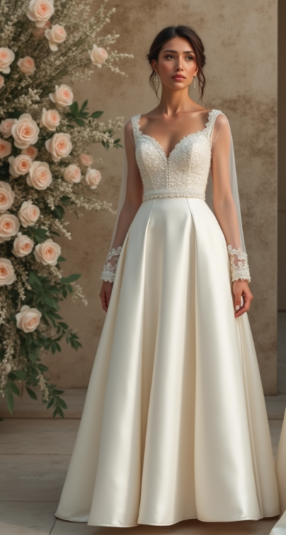 Timeless Satin Wedding Dress Bridal Gown for Elegant Brides 2025 collection