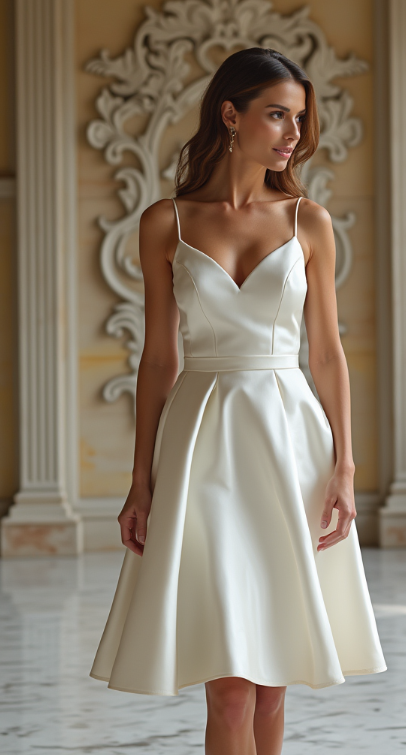 Timeless Satin Wedding Dress short Bridal Gown for Elegant Brides 2025 collection