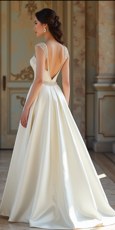 Timeless Satin Wedding Dress Bridal Gown for Elegant Brides 2025 collection