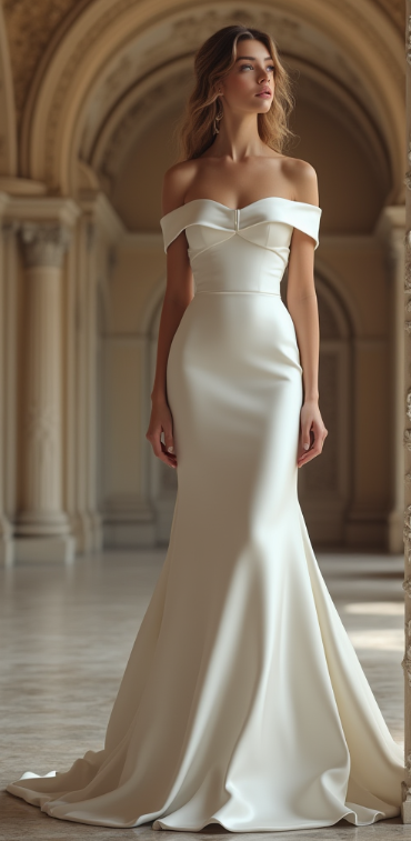 Timeless Satin Wedding Dress Bridal Gown for Elegant Brides 2025 collection