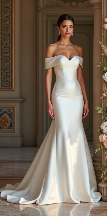 Timeless Satin Wedding Dress Bridal Gown for Elegant Brides 2025 collection