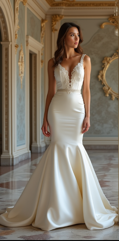 Timeless Satin Wedding Dress Bridal Gown for Elegant Brides 2025 collection