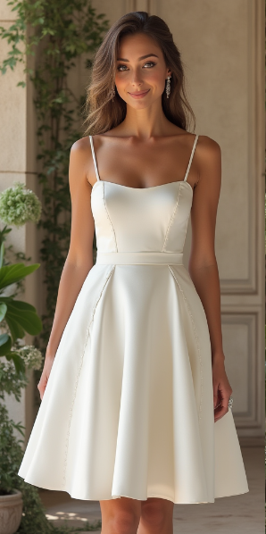 Timeless Satin Wedding Dress mini Bridal Gown for Elegant Brides 2025 collection