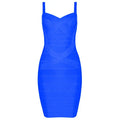 Women'S Sexy Bandage Dresses Christmas Autumn Sleeveless Spaghetti Belt Stretching Fitness Club Party Dress Mini Bodyconvestodos blue