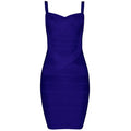 Women'S Sexy Bandage Dresses Christmas Autumn Sleeveless Spaghetti Belt Stretching Fitness Club Party Dress Mini Bodyconvestodos dark blue