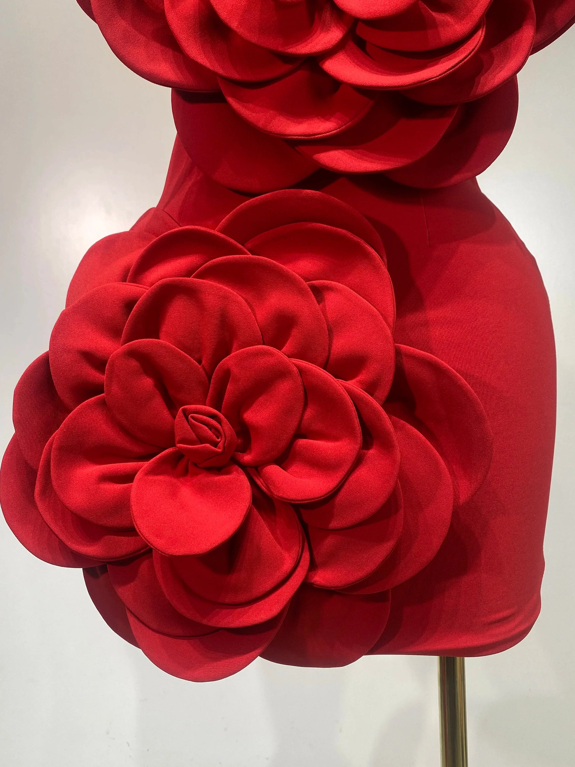 Women Sexy Strapless Backless Flower Red Mini Bodycon Dress Celebirty Elegant Evening Club Party Luxury Birthday Dresses