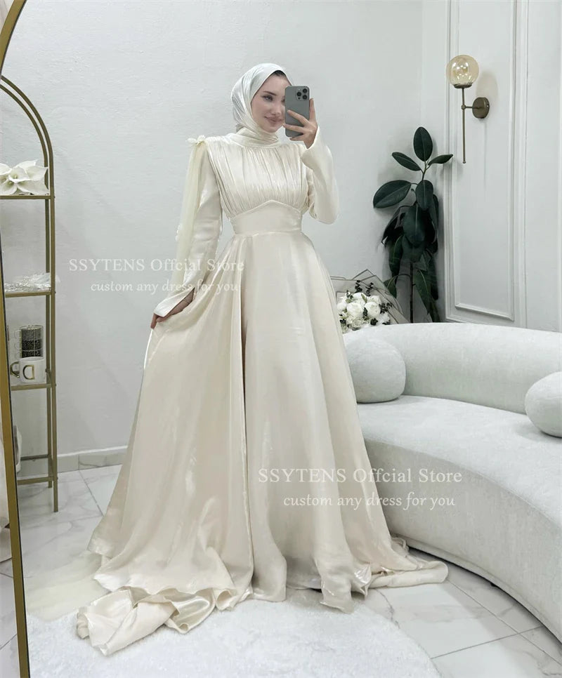 Muslim Wedding Dresses for Bride Plus Size Luxury Long Engagement Dress Special Events Bridal Evening Dresses Customized