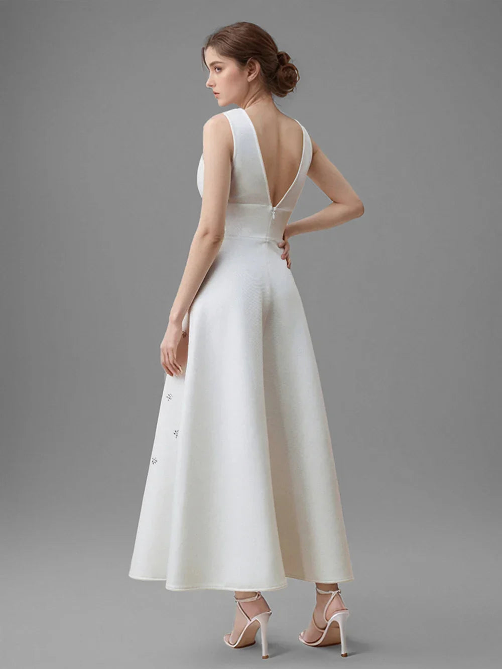 Prom Dress Elegant Crystal Sleeveless Bandage Wedding Dress For Women High waist A-line Maxi Summer Evening Party Dresses Robe