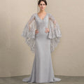 Mother Dresses Vintage Customized Mermaid V Neck Bride Party Dress Lace Formal Occasion Gown Applique robes invitée mariage picture color