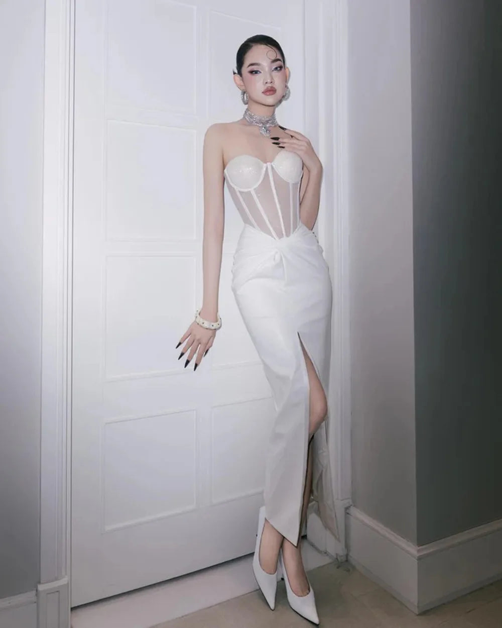 New Summer Women Sexy Strapless Laced-up Bodycon Long Dress Celebrate Evening Party Birthday Girls' Vacation Outfit Vestido