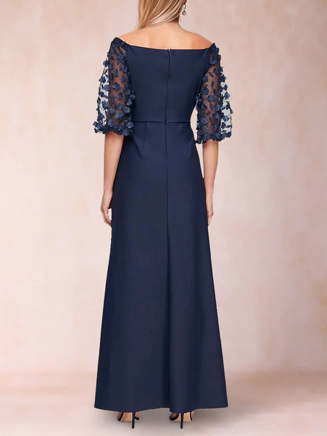 Mother Of The Bride Dress - Fashions Elegant Evening Dress Scoop Neck Floor-Length Sheath Applique Ruffles Mother of the Bride Dresses 2025 Free Customized