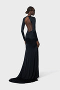 New Arrival Women Long Sleeve Sexy Keyholes Bodycon Floor-length Dress Elegant Evening Party Prom Runway Fashion Dress