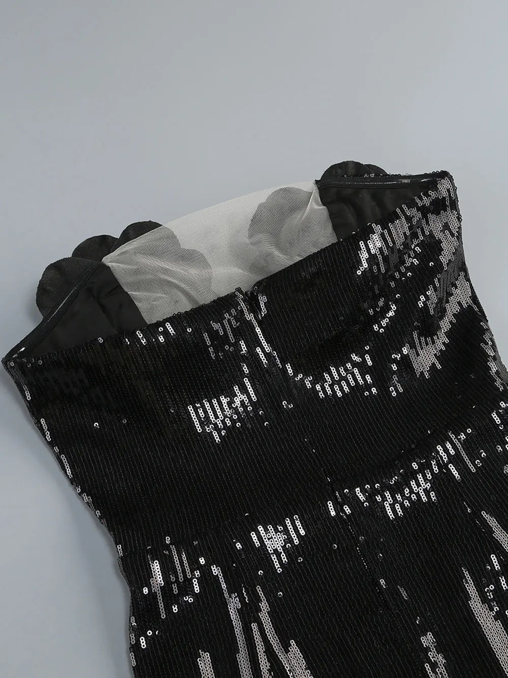 2024 Women 3D Flower Design Shiny Glitter Sexy Dress Strapless Sleeveless Bodycon Bareback Mini Dress Evening Club Party Vestido