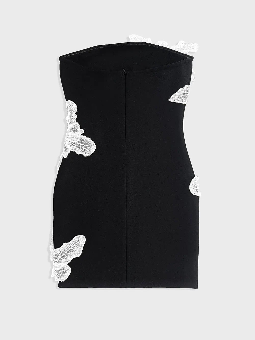 2024 Autumn Wome Strapless Sleeveless Sexy Bandage Dress With Three-Dimensional Flower Bead Design Bodycon Backless Mini Dress