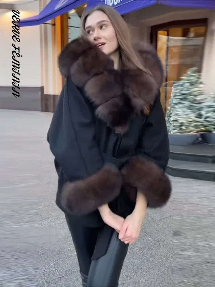 Women's Winter Coats Faux Fur Lace Up Hooded Coat Autumn 2025 Female Furry Full Sleeve Slim Bomber Jacket Chic Ladies Outerwears