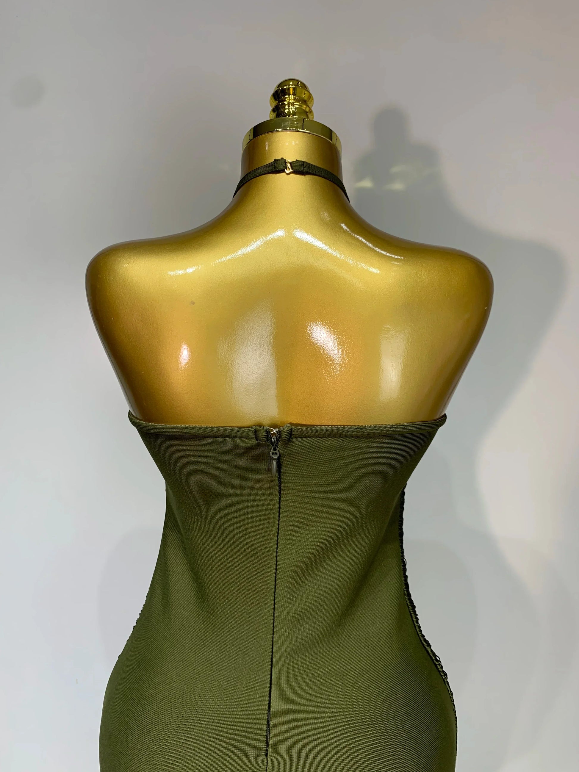 Women Sexy Celebrity Elegant Backless Halter Tassel Bodycon Bandage Dress Evening Party Luxury Birthday Wedding Guest Dress