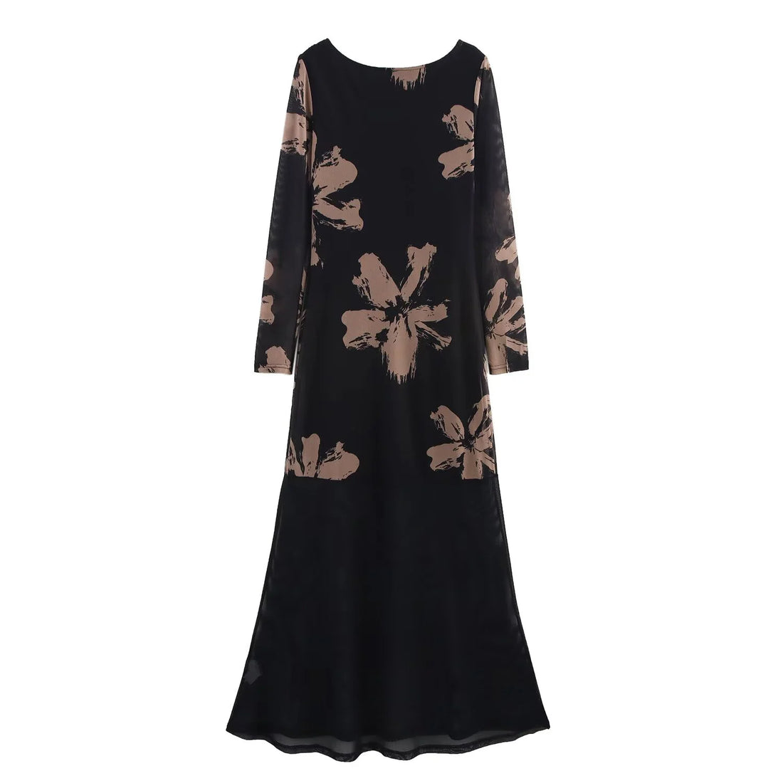 Spring New Women's Clothing With French Design Fashionable Temperament Mesh Printing Waist Bag And Hip Long Skirt