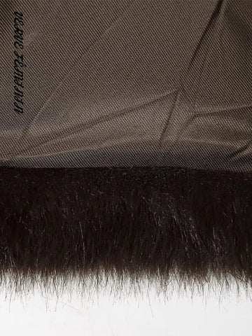 Women's Winter Coats Oversized Lapel Short Faux Fur Jacket Autumn 2025 Female Long Sleeve Loose Coat Chic Office Lady Outerwears