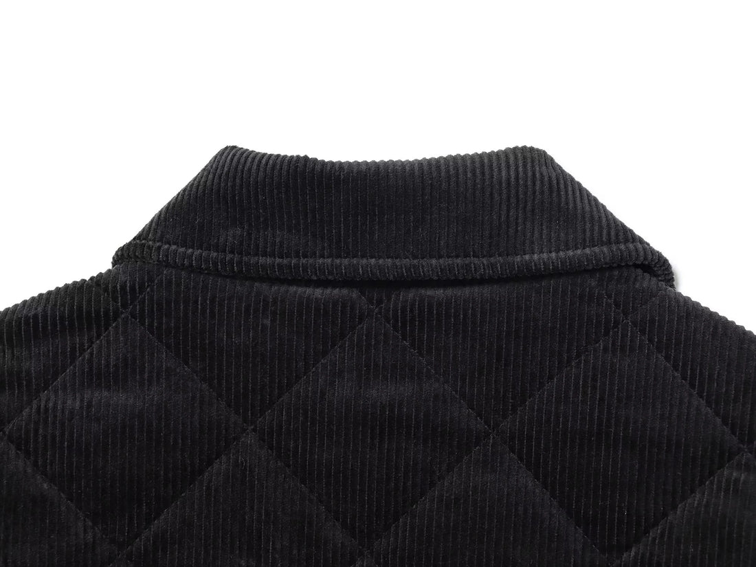 Autumn new women's clothing European and American style French fashion design pure cotton corduroy long sleeved jacket