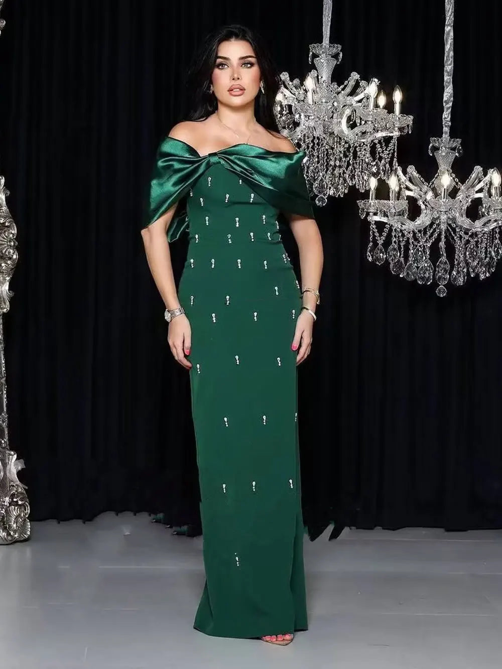 2025 Elegant Women's Light Luxury Hot Diamond Patchwork Bandage Dress O-Neck Sleeveless Bodycon Long Dress Evening Party Vestido