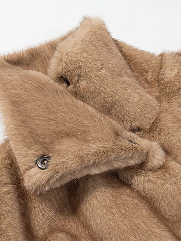 Women's Coats Stand Collar Lace Up Sleeveless Faux Fur Coat Furry Female Solid Waist Cinching Jacket Chic Ladies Club Outerwears