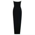 New Summer Women Sexy Strapless Keyholes Bodycon Bandage Mid-calf Dress Nightclub Party Evening Dress Wholesale