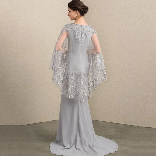 Mother Dresses Vintage Customized Mermaid V Neck Bride Party Dress Lace Formal Occasion Gown Applique robes invitée mariage