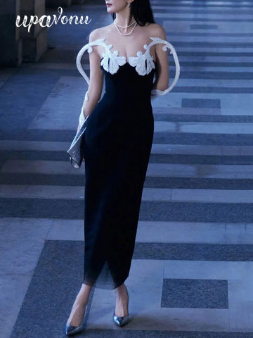 2024 Sexy Women'S See Through Sheer Patchwork Bandage Dress O-Neck Long Sleeved Bodycon Long Dress Celebrity Christmas Vestidos