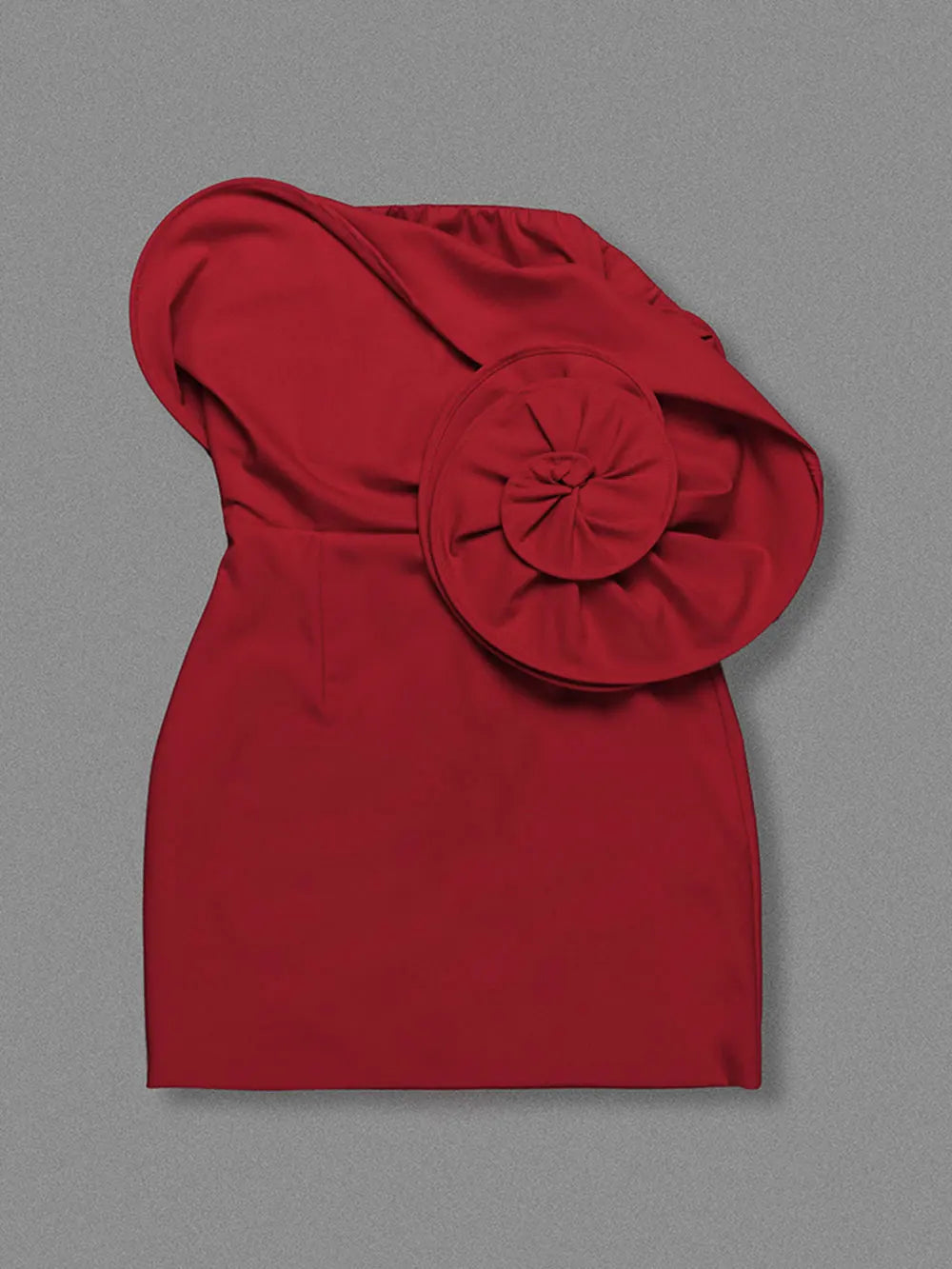 2024 Sexy Women 3D Flower Design Christmas Dress Strapless Sleeveless Bodycon Bareback Mini Dress Cocktail Evening Party Vestido