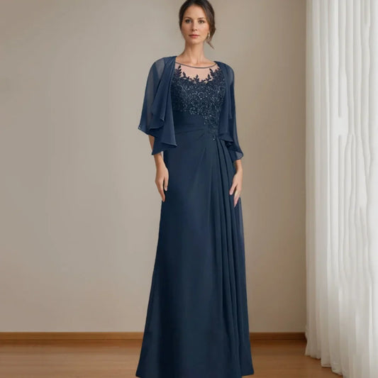 Chiffon Mom Dresses 2024 Party Gowns Elegant A Line Appliques Wedding Bridal Gowns Folds New Arrival Bridal Gowns Prom Dresses Same as picture