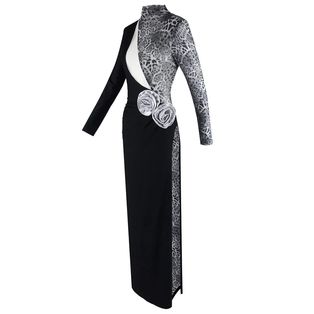 New Arrival Women Long Sleeve Shinning Sequins Florals Bodycon Long Dress Keyhole Celebrate Evening Party Prom Outfit