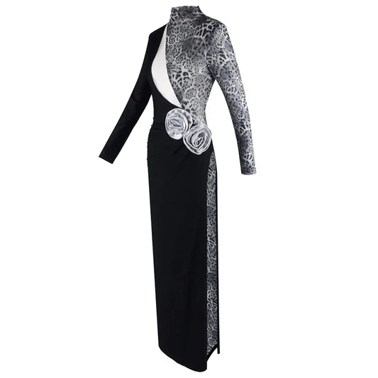 New Arrival Women Long Sleeve Shinning Sequins Florals Bodycon Long Dress Keyhole Celebrate Evening Party Prom Outfit