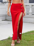 2025 Women's Half Skirt High Waist Sexy Half Skirt Fashion Three Dimensional Flower Half Skirt Hollow Split Long Half Skirt