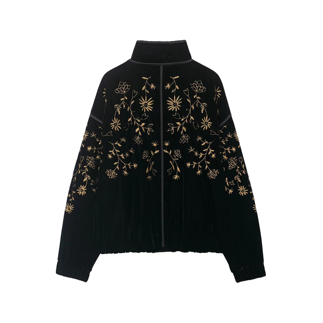European and American style 2025 winter new women's casual stand collar embroidered velvet cotton jacket jacket jacket