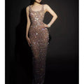 2024 Super Shining Diamonds Sexy Mesh See Through Bodycon Long Dress Fashion Woman Evening Party Dress Stage Performance Costume