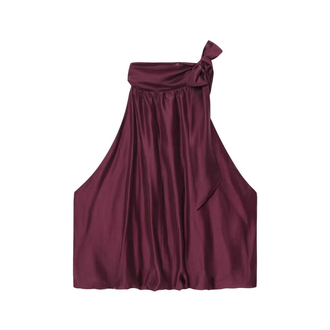 European and American 2025 autumn new women's clothing style simple hanging neck suspender bow decoration fluffy top