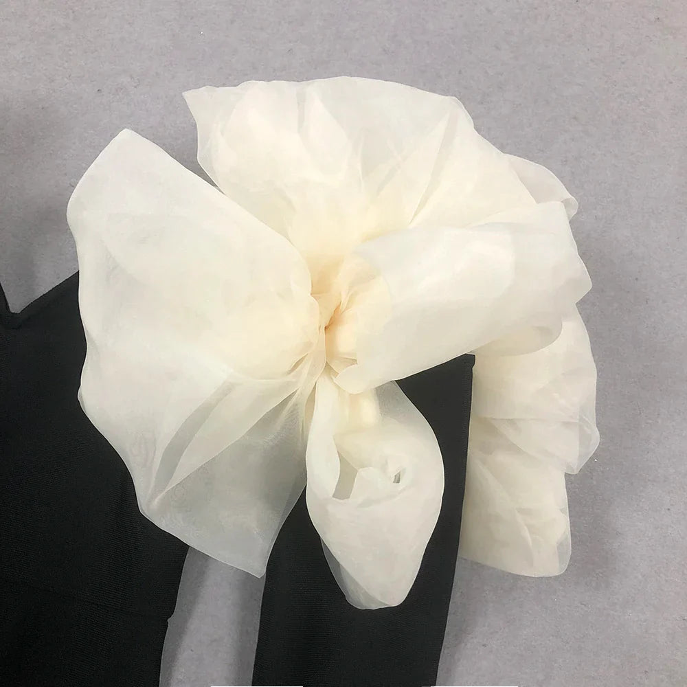 2024 Sexy Women Long Bandage Dress Fashionable Off Shoulder Chiffon Patchwork Long Sleeved Bodycon Backless Dress Party Vestidos