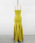 New Fashion Yellow Color Women Sexy Strapless Bodycon Bandage Long Dress Celebrate Birthday Party Evening Outfit Wholesale