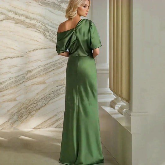 Mother Of The Bride Dress - Customized Elegant Simple Mother Dresses For Bride Mermaid Wedding Party Gowns One Shoulder Formal Occasion Bridal Dress