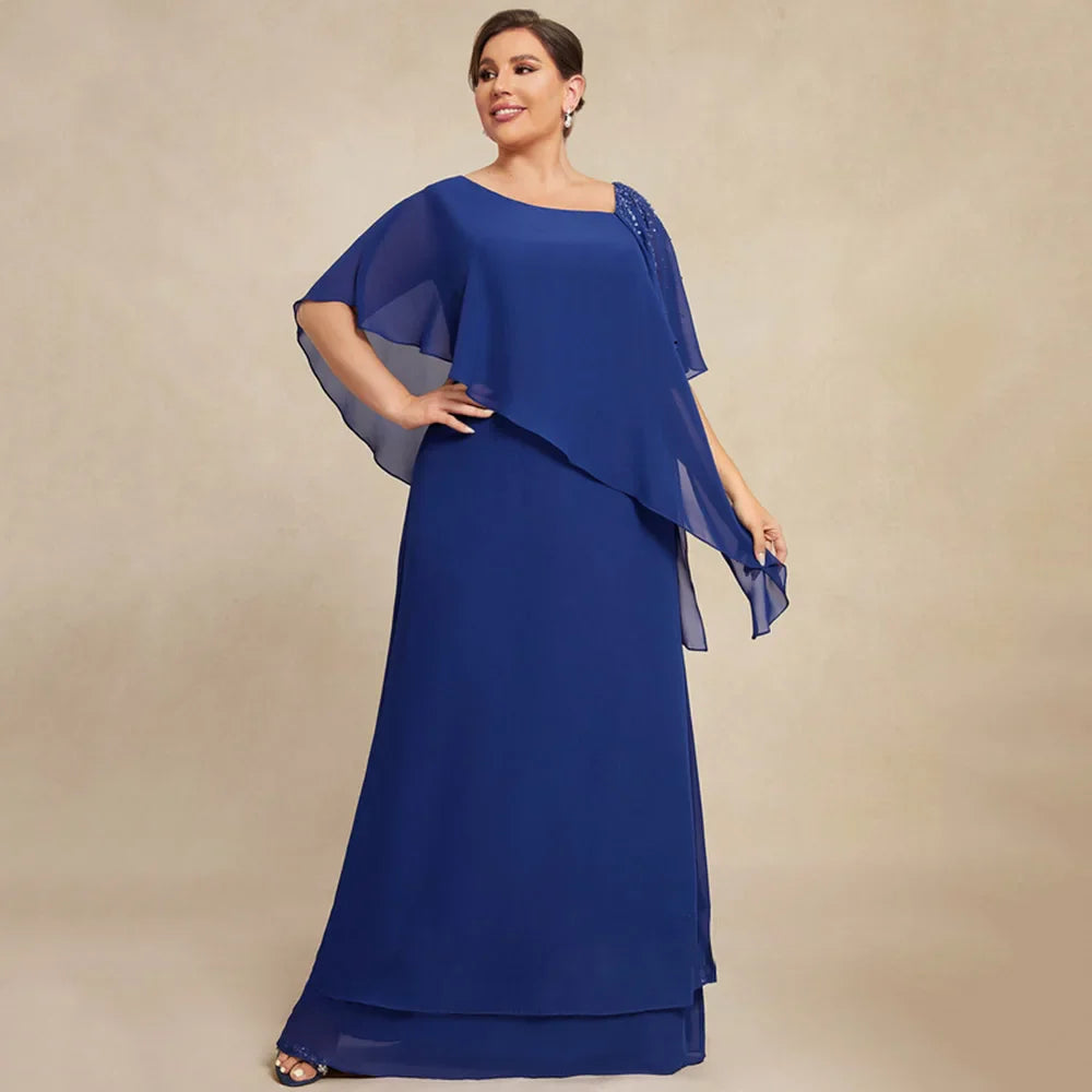 Mother Of The Bride Dress - Graceful Half Sleeves Mother Dresses For Weddings Sheath Formal Gown Beading Zipper Back 2023 Vestidos De Ocasión Formales