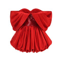 New Spring Red Color Women Sexy Strapless Ball Gowm Mini Shinning Sequins Dress Celebrate Birthday Party Christmas Dress