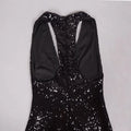 2024 Sexy Women'S Light Luxury Black Sequin Dress Deep V-Neck Sleeveless Bodycon Backless Mini Dresses Party Christmas Vestidos