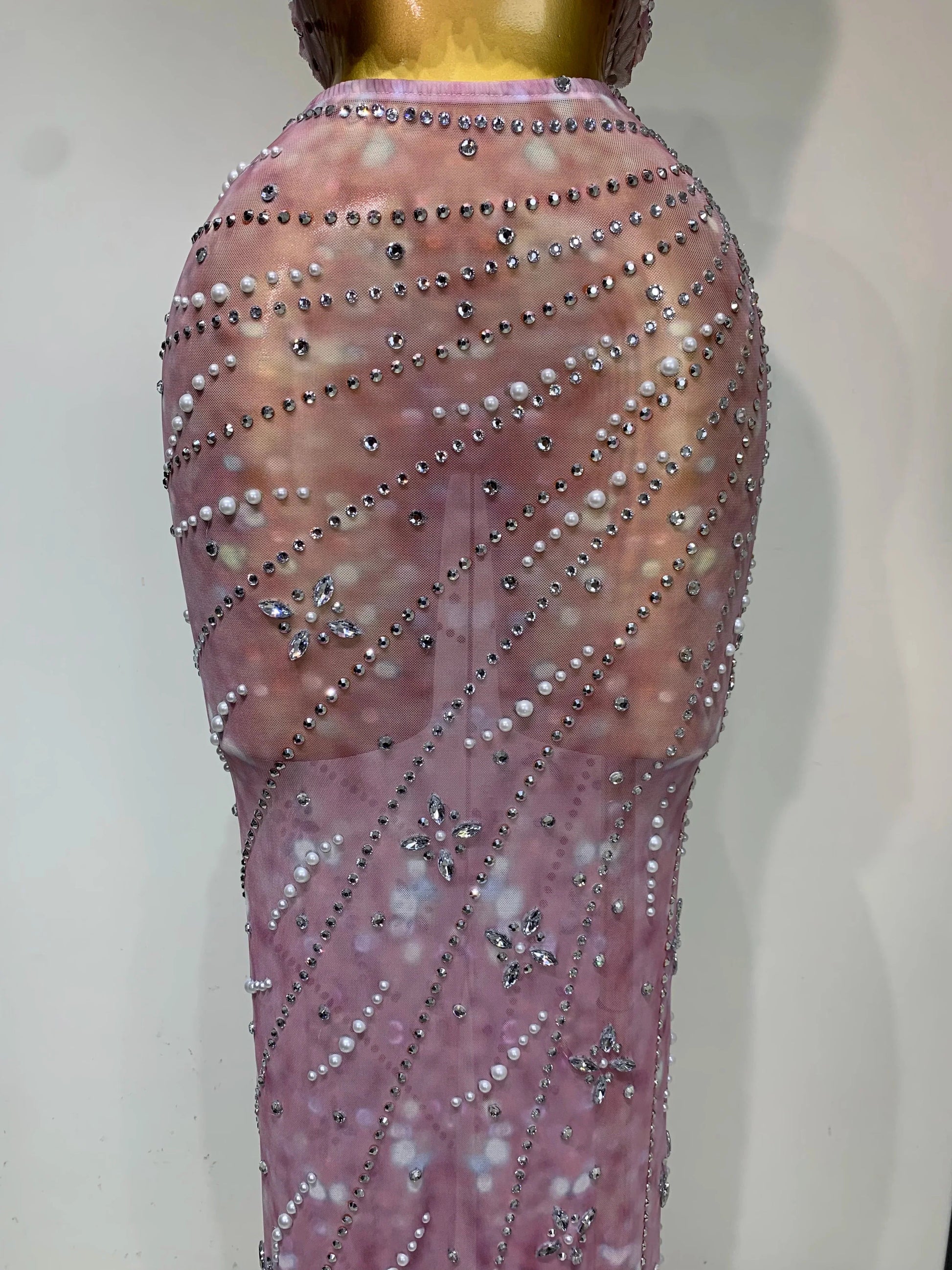 Women Sexy Two Pieces Set Celebrity Luxury Rhinestone Nightclub Skirt Suits Singer Dancer Stage Costume Evening Club Party Gowns