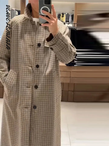Women's Long Coats Lapel Loose Reversible Jackets Autumn 2025 Female Turn-down Collar Full Sleeve Single Breasted Outerwears New