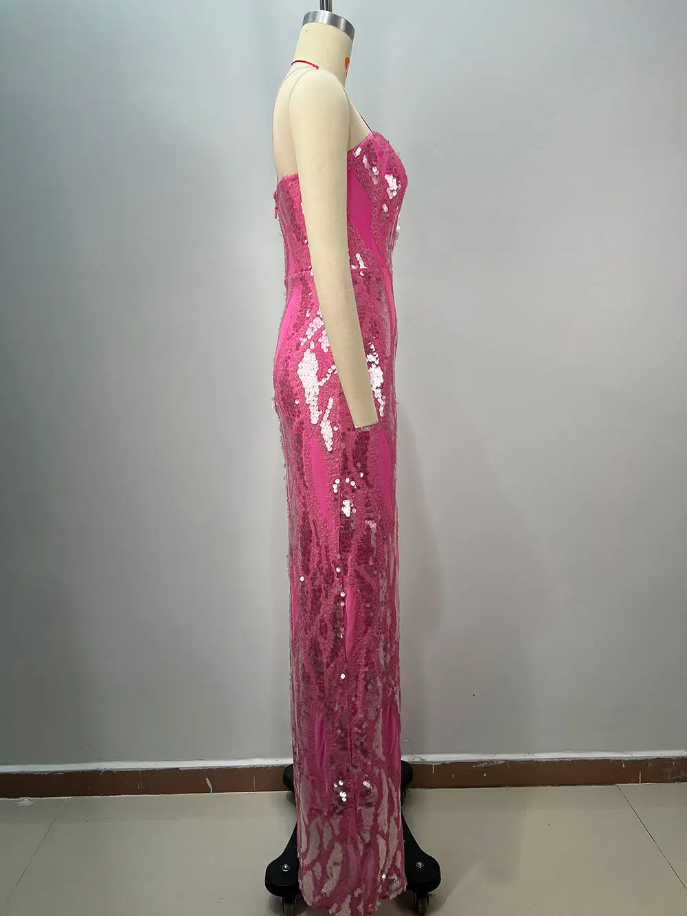 2025 Women'S Light Luxury Sequin Design Long Dress Strapless Sleeveless Bodycon Backless Sexy Maxi Dress Evening Party Vestidos